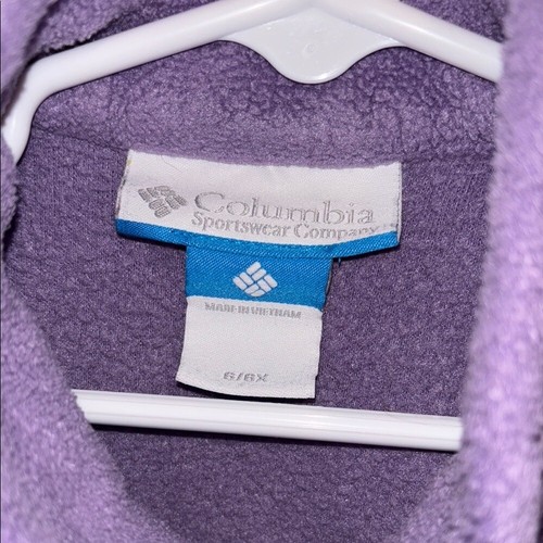 Columbia Fleece Full Zip Jacket Purple Pockets Warm Comfy Girls Size 6 - Picture 4 of 4