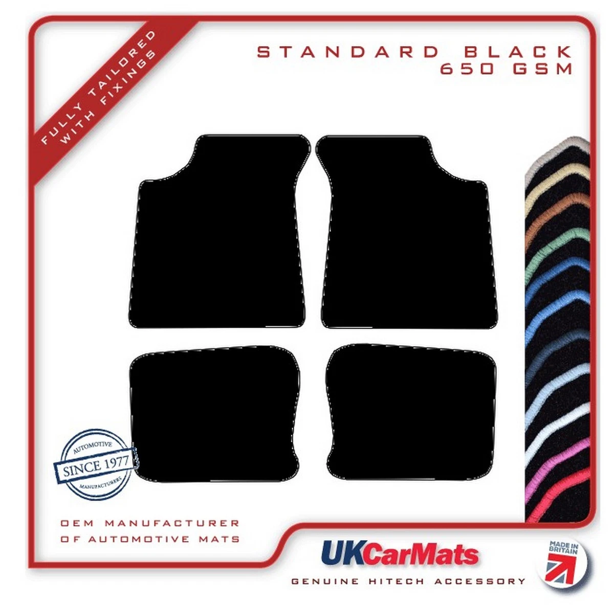 Fits Morris Minor 1950 1953 Hitech Black Tailored Carpet Car Mats