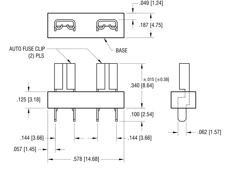 Portafusibles Keystone THM-Entrada Vertical Mini Automotriz Hoja PCB 20A 500V Foto 2 de 2