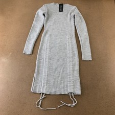 I Saw It First Women's Size 6 Heather Gray Grey Ruched Side Sweater Dress NWT