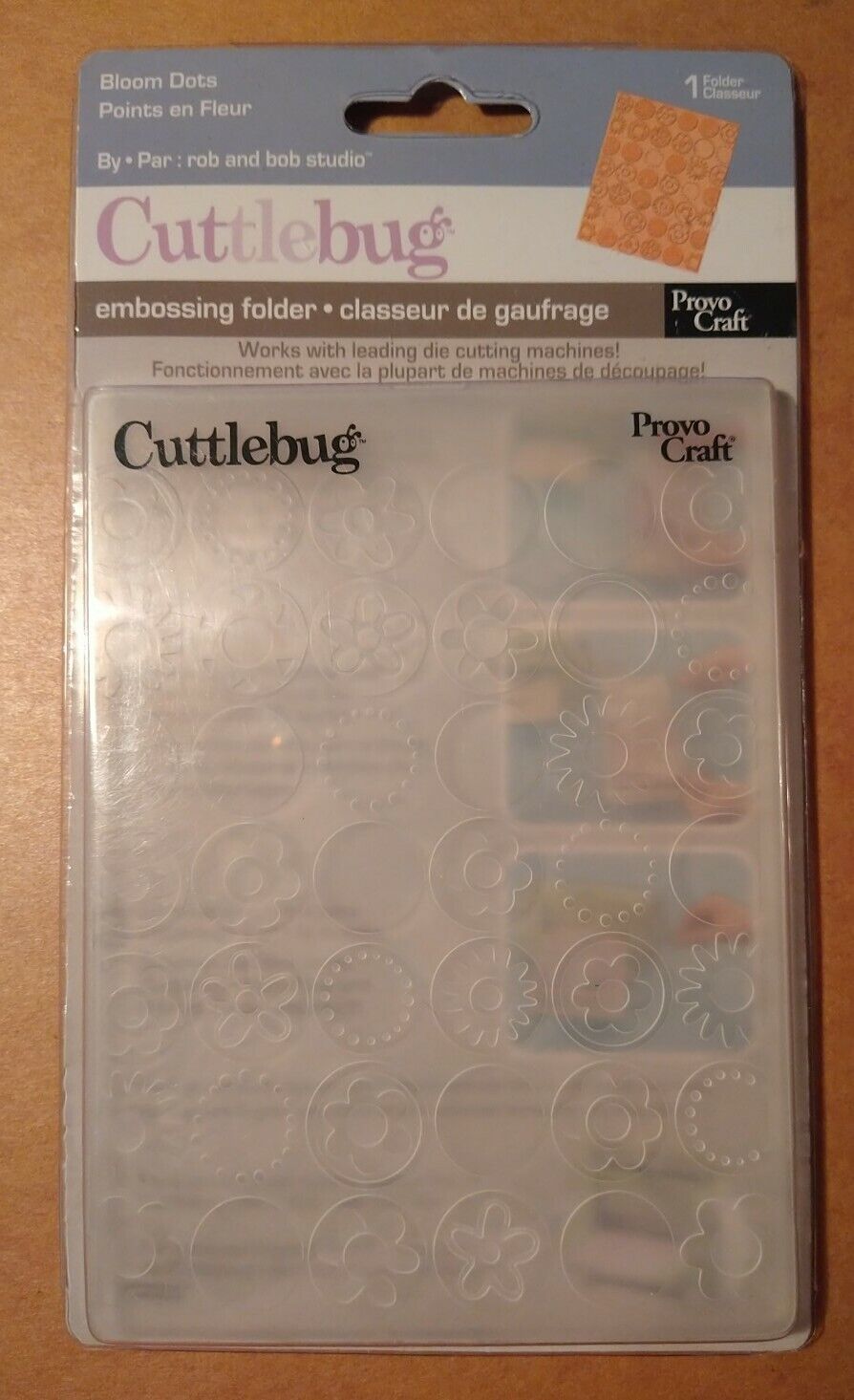 CUTTLEBUG BLOOM DOTS EMBOSSING FOLDER - #37-1136 NEW IN PACKAGE