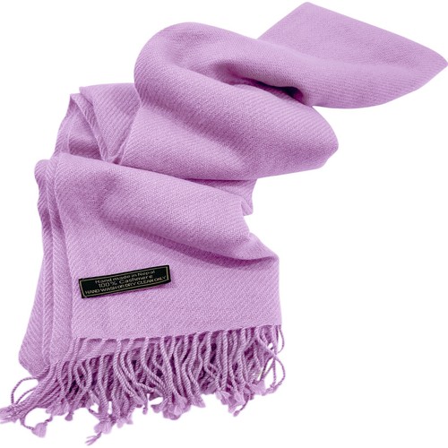 Chal púrpura claro 100% cachemira envoltura pashmina hecha a mano en Nepal CJ ropa NUEVO - Imagen 12 de 12