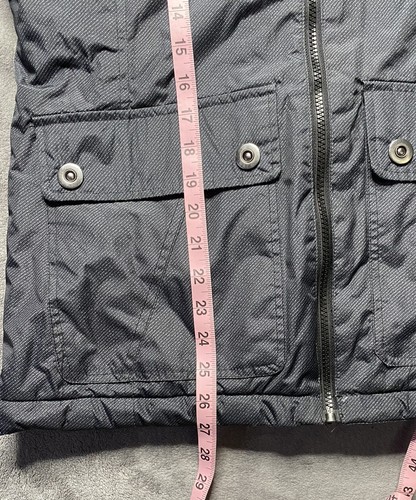 Womens Med CB SPORTS HEAVY Ski Jacket Zipper Removable Hood Black Gray EUC - Picture 7 of 9