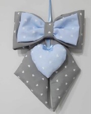 COCCARDA FIOCCO NASCITA BIMBO BIMBA CUORE ROSA AZZURRO REALIZZATA A MANO MYDA 