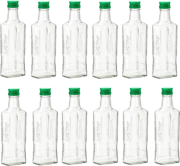 12 X 250 Ml Flaschen Mit Schraubverschluss Glasflasche LiköR Wein Schnaps-image