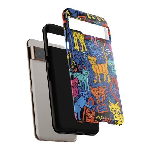 For iPhone | Samsung Galaxy | Pixel Phone Case - Cats Abstract Art Pattern - 第 244/256 張圖片