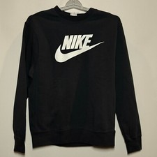 Nike Men's Fleece Logo Crewneck Pullover Sweatshirt - Black, Small NEW MSRP 65