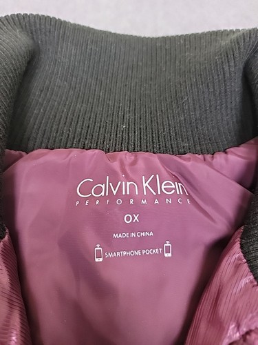 Calvin Klein Performance Vest Womens 0X Purple Packable Full Zip Down Preppy NEW - Picture 4 of 14