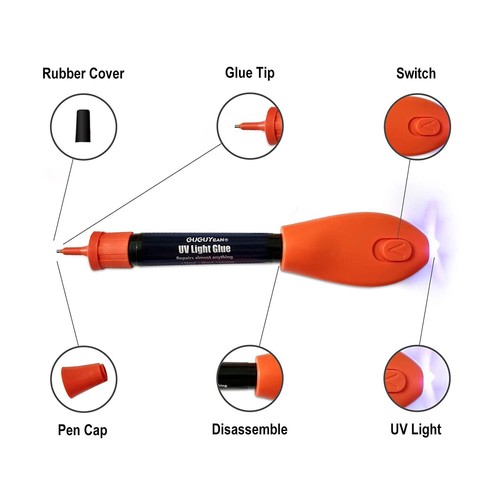 Kit Adesivo Luce UV Trasparente Autoadesivo Plastica Liquida Saldatrice 5... - Foto 3 di 4