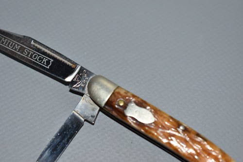 ERN Premium STock älteres Jagd Taschenmesser Horngriff Fach #F5 - Picture 3 of 6