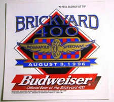 BRICKYARD 400 Indianapolis Motor Speedway, 8/3/1996 - MINT/New - $1.75 Shipping