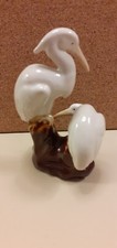 Japanese Lustreware Porcelain Cranes Figurine