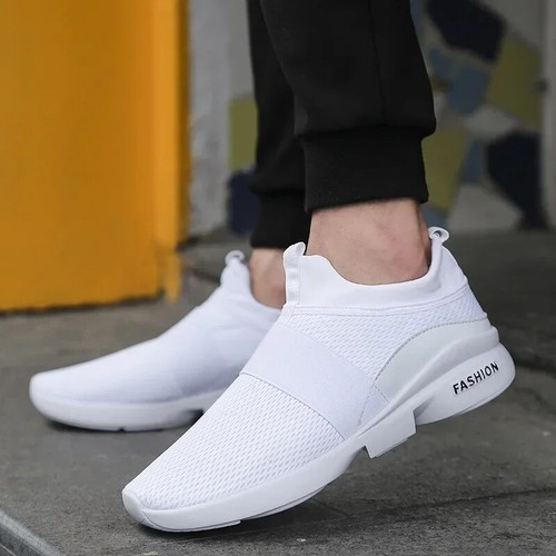 Men's Casual Slip on Tennis Shoes Outdoor Walking Athletic Running Gym Sneakers - Picture 4 of 26