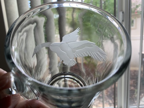 PERRY COYLE GLASS STEIN GAME BIRD BEER MUG SIGNED 5 1/2” - Picture 5 of 7