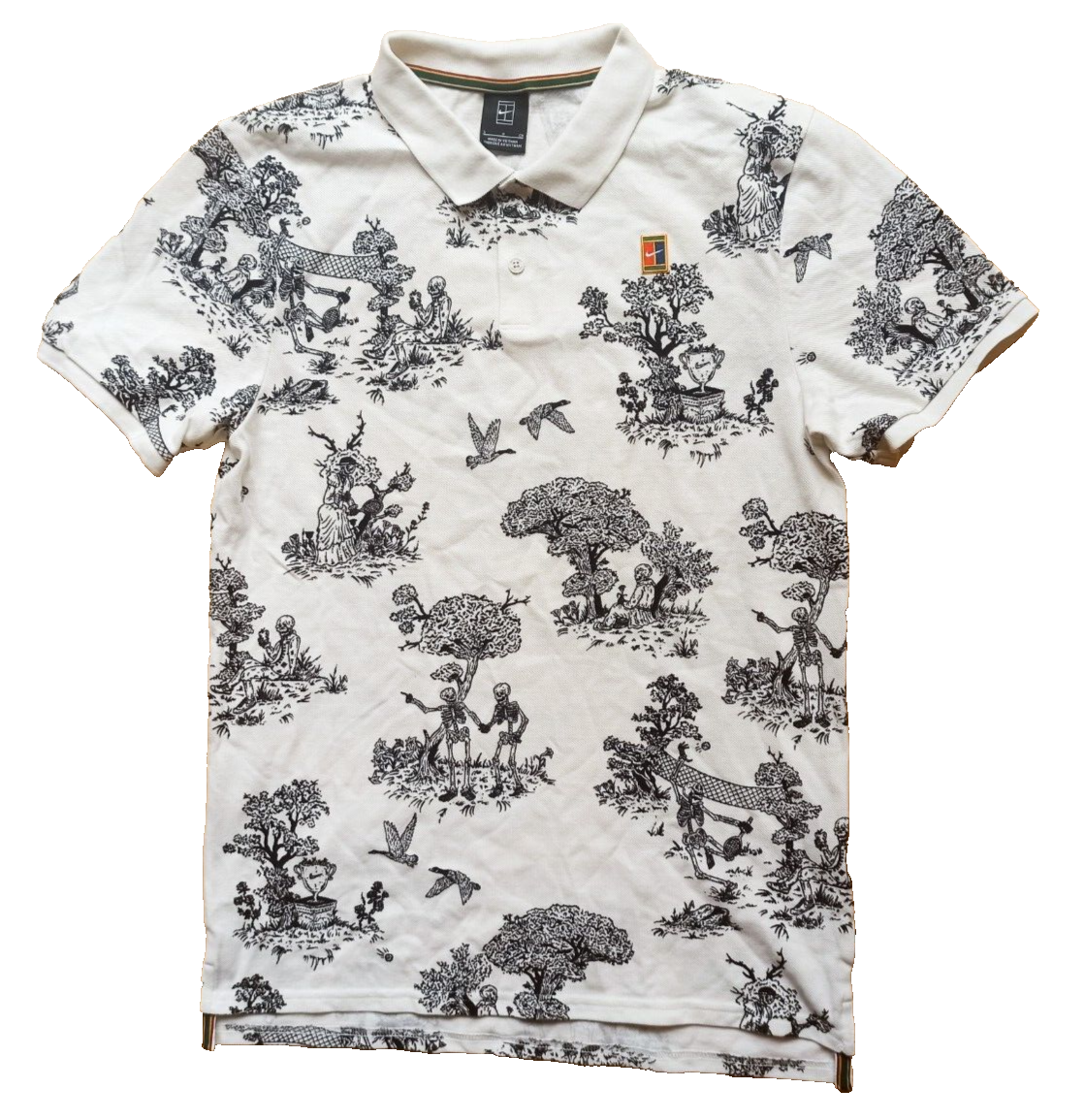 Nike Court Poloshirt Heritage Skeleton All Over Print Tennis