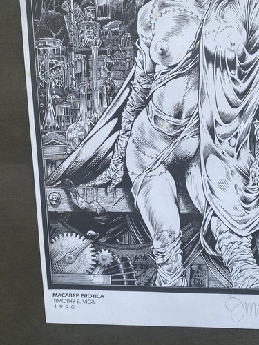 Vintage Timothy Vigil Signed Limited Macabre Erotica Art Print 1990 Comic Book - Bild 10 von 14