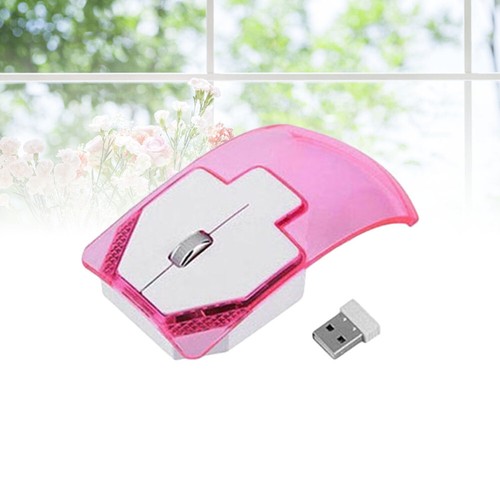 2. 3 Buttons Transparent Illumination Mouse Wireless Optical Mouse (Pink) - Picture 4 of 11