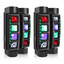 2 Piece 180W 8LED Spider Beam Moving Head Stage Lighting RGBW DMX DJ Disco Light