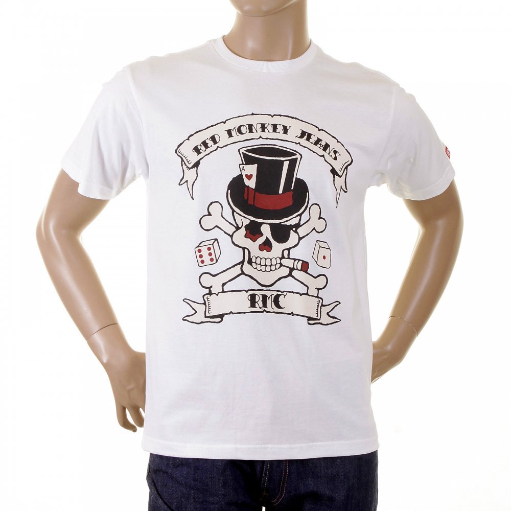 RMC Martin Ksohoh white smoking skull T-shirt REDM2091 RMC Martin Ksohoh white smoking skull T-shirt REDM2091
