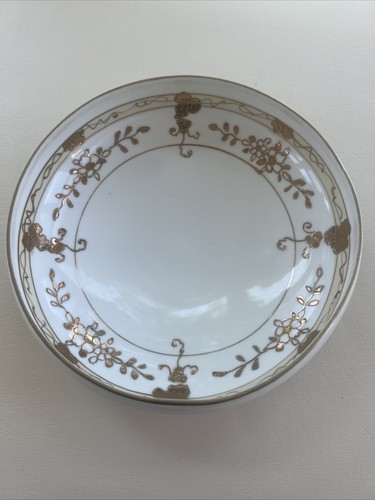 Nippon Footed Candy Dish Bowl Hand Painted Porcelain Grape Motif Gold Trim