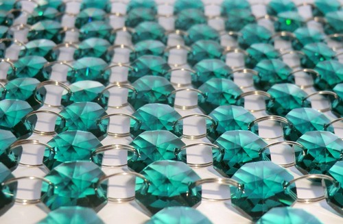 Araña verde pavo real cristales de vidrio cortados cuentas de boda piezas de luz gotas - Imagen 77 de 92