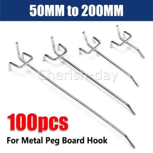 Pegboard Hooks Steel Tool Bins Organizer Storage Hanging 50mm 100mm 150mm 200mm - Picture 1 of 14