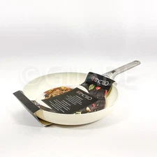 Othello Healthy Ceramic Non-stick 9.5" Frying Pan Ivory & Silver Handle New