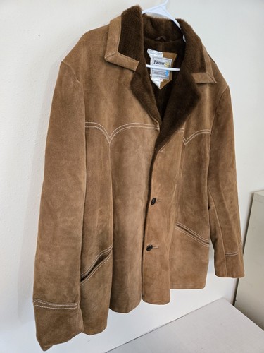 Pioneer Wear Suede Leather Faux Fur Lined Western Jacket Size 46 FREE SHIPPING - Picture 2 of 10