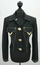 Versace Women Jacket Size Uk 10 Italy 42 Black Made In Italy
