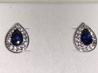 LAST 1 Kay Jewelers Sterling Silver Lab Created Blue Sapphire Tear Drop Earrings — photo 1