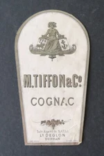 Antique COGNAC TIFFON & Co Deglon DURBAN South Africa Old Label Label