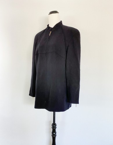 ESCADA wool crepe jacket sz 40, M-L / lightweight zip-cuffs pockets - Picture 4 of 11