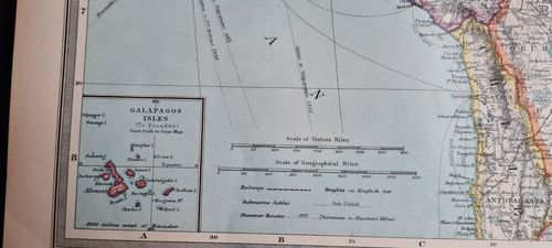 Antike (1907) Landkarte - Südamerika Nordwesten - Bolivien / Peru / Kolumbien - Bild 2 von 15