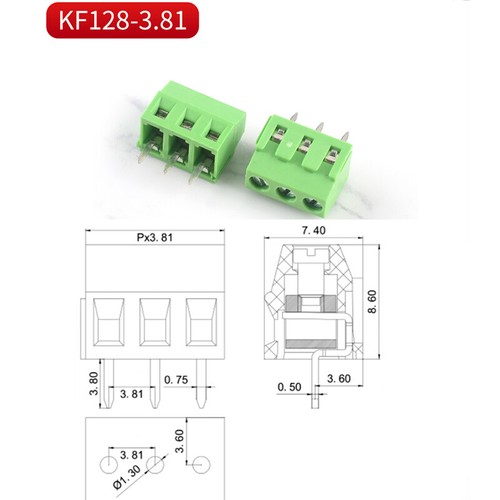 KF128-2/3P Terminal Block Screw Type Spliceable Terminal Post 2.54/3.81/5.0/5.08 - Picture 9 of 10