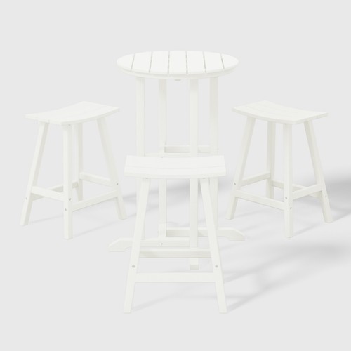 Outdoor Patio Counter Height Bar Stools Bistro Bar Table 4-Piece Set - Picture 63 of 71