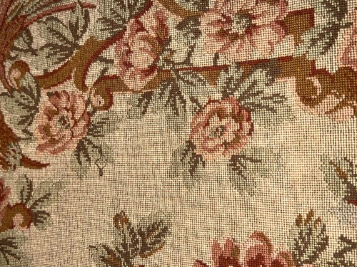 Ancienne tapisserie époque Napoléon III pour couvrir un fauteuil 80 cm x 79 cm - Imagen 5 de 16