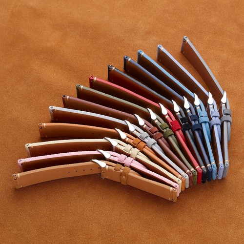 Nubuck Soft Tumbled Leather Watch Band Hand-stitched Strap 14/16/18/20/22mm - Picture 9 of 22