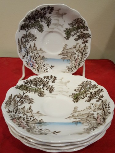 J & G Meakin English Staffordshire Olde Avon Dale Untertassen - 5er Set