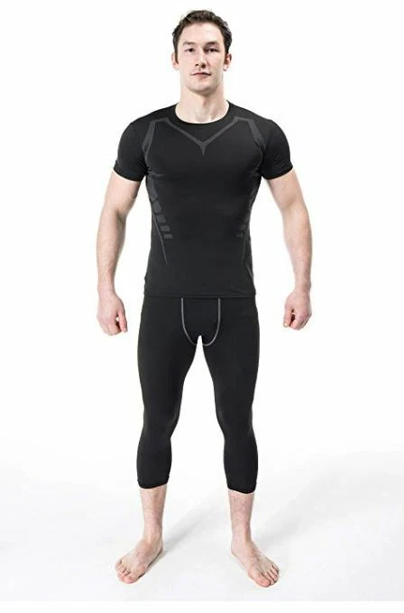 NWOT Men's Compression T-Shirt 2 Pack Baselayer Cool Dry Tops 2XL Black - Image 2 of 4