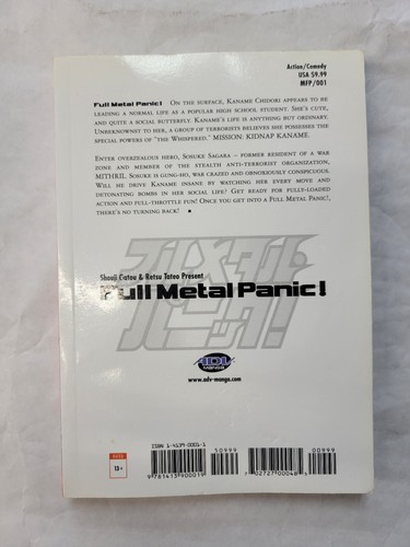 Manga inglese Full Metal Panic Vol 1 Shouji Gatou Retsu Tateo ADV azione commedia - Foto 3 di 6