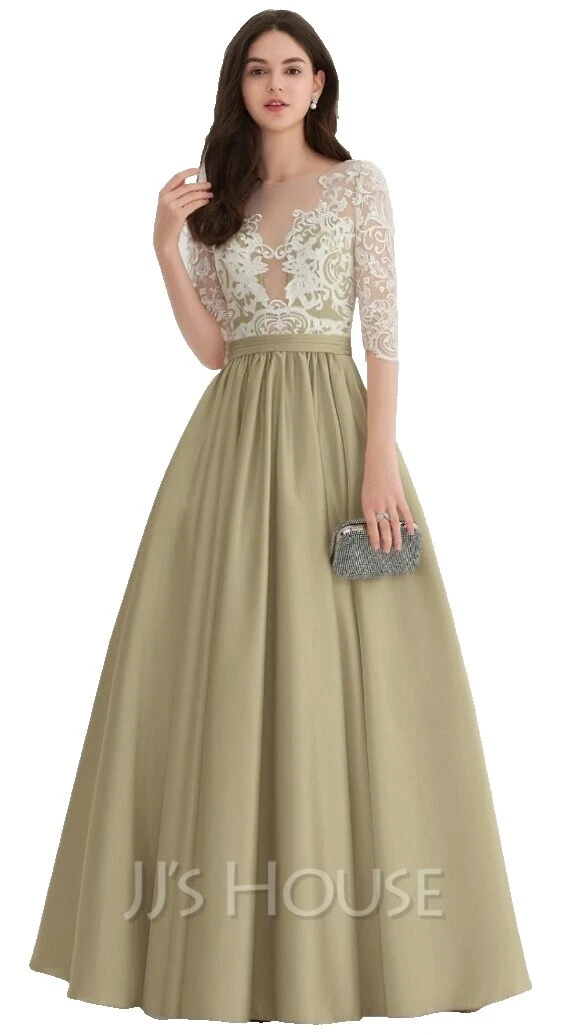 Vestidos de dama de honor de Satén Manga 3/4