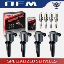 4X Ignition Coil & Iridium Spark Plug Set for 2009-2020 Ford Focus 3 FD505 OEM
