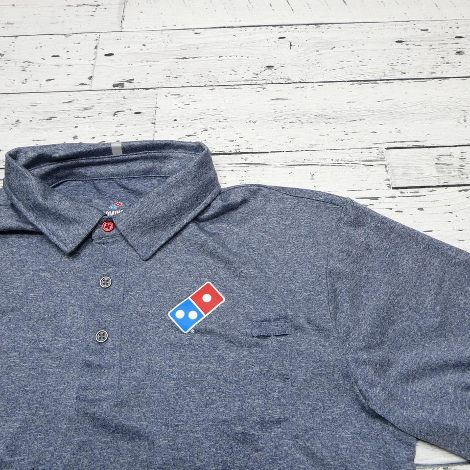 Dominos Gear Polo Shirt Mens M Dominos Pizza Employee Uniform Polyester Stretch - Image 2 of 4