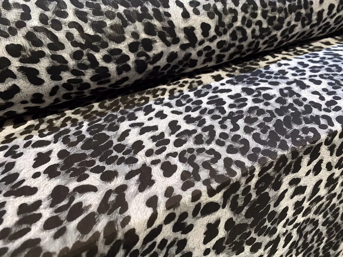 Printed Chiffon Yoryu Dress Fabric Per Metre Leopardskin Animal