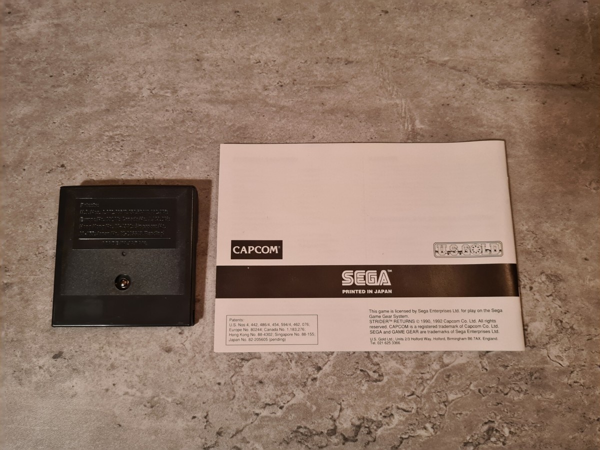 Notice Originale Sega Game Gear – Manuel D'instructions Strider Returns, Bon état, Complet