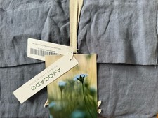 NWT AVOCADO BRAND 100 Linen CK/K Cal King King Navy Denim Look Duvet Cover Set