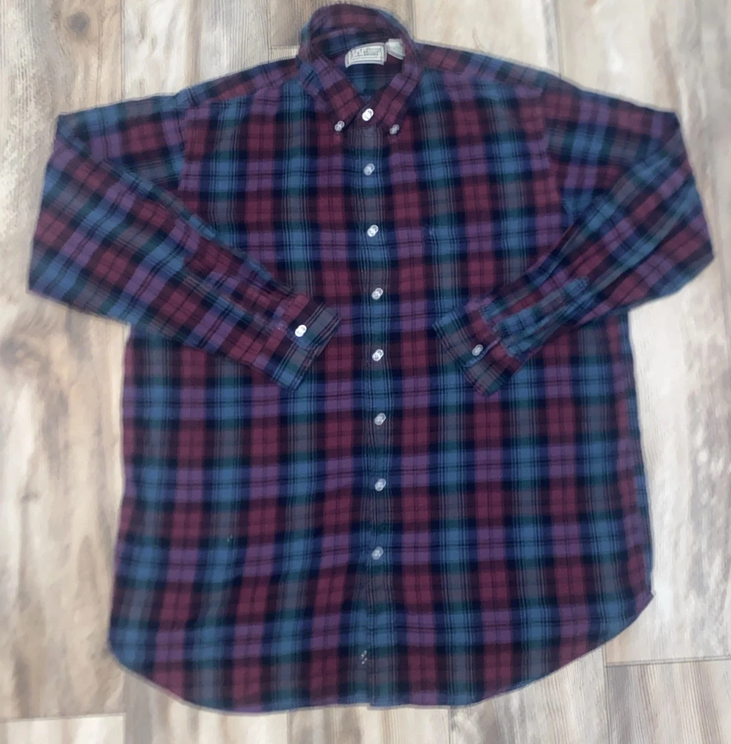 L.L. Bean Northwoods Flannel Shirt Mens Size XL Tall Plaid Long Sleeve Outdoor