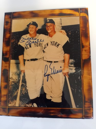 Roger Maris & Mickey Mantle Signed 8 x 10 Autographed Photo Framed - Picture 5 of 5