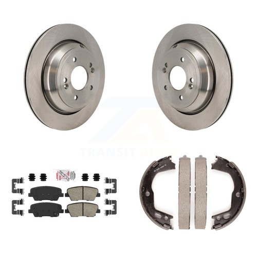 Rear Disc Rotors Ceramic Pads And Parking Shoes Kit For 2011-2013 Hyundai Equus - Picture 7 of 12