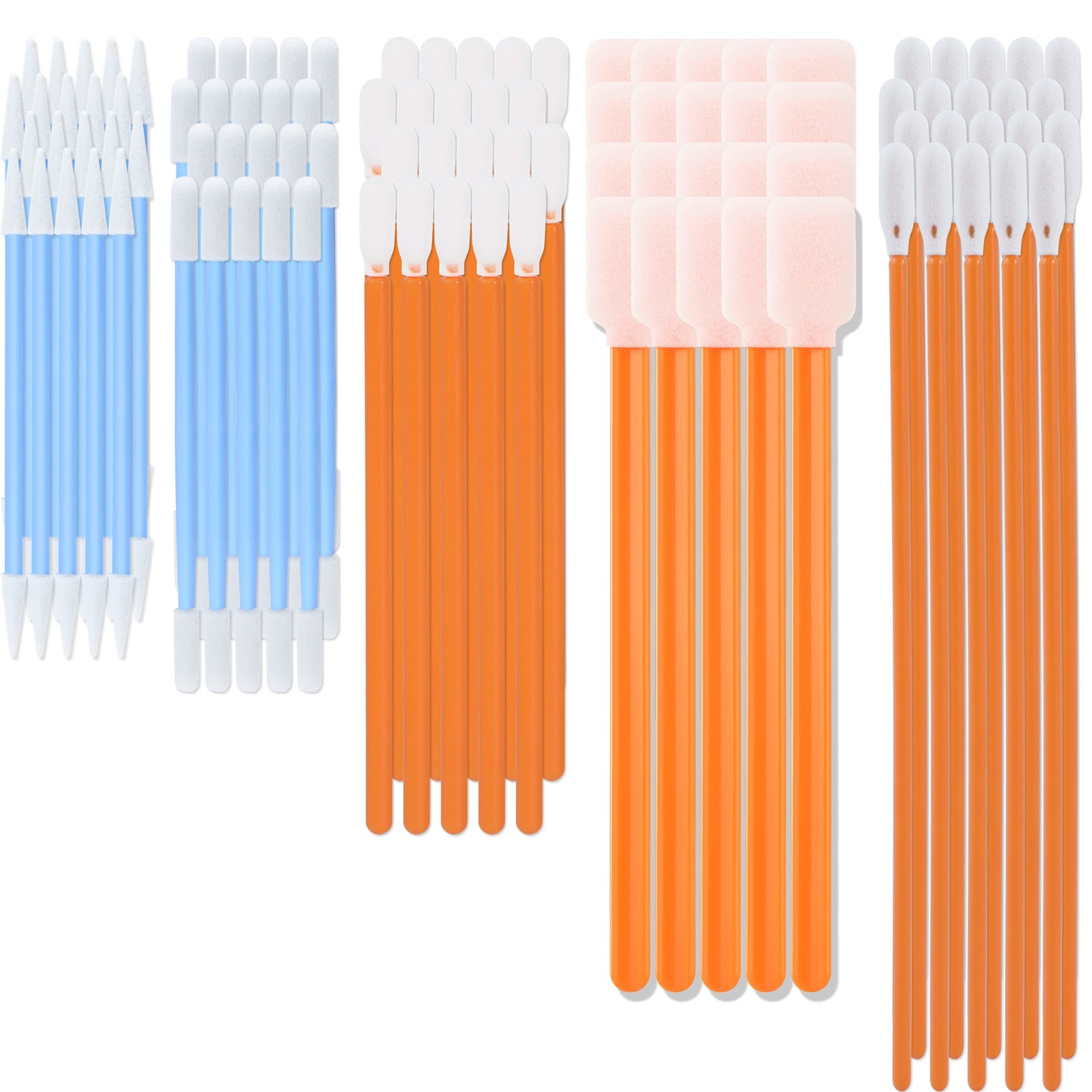 Foam Tip Cleaning Swab Kit 5 Types, 100 Pack Cleanroom Sponge Stick Foam Swab...